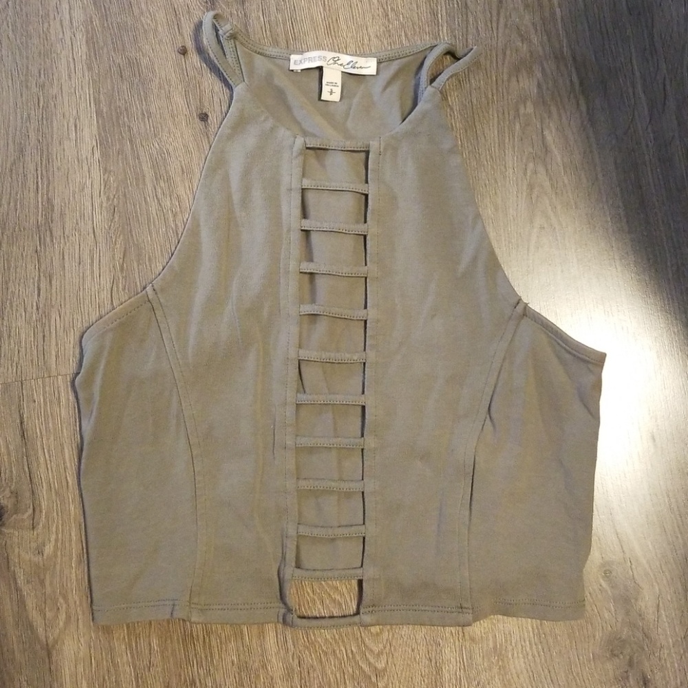 Express ladder front cropped tank